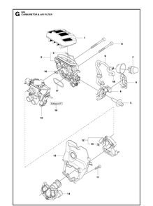 Part Location Diagram of 505126307 Husqvarna Air Filter Assembly
