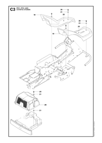 Chassis And Enclosures 2 Diagram and Parts List for PF21AWD (965192501)(2011-03) Husqvarna Lawn Tractor