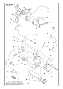 Fuel Tank Diagram and Parts List for T540XPMARKIII  Husqvarna Chainsaw