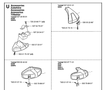 Accessories 2 Diagram and Parts List for 326RX 20061400001-20070100000 Husqvarna Brush Cutter