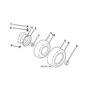 Wheels & Tires Diagram and Parts List for YTH22V46-96043027100  Husqvarna Lawn Tractor