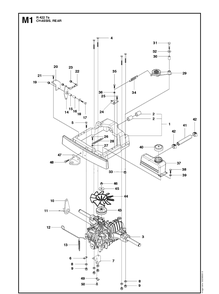 Cover, Rear Diagram and Parts List for R422TS  Husqvarna Lawn Mower