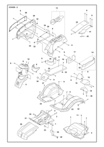 Cover Diagram and Parts List for P524XREFI  Husqvarna Lawn Tractor