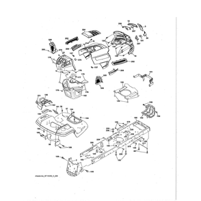 Chassis Diagram and Parts List for 96043026100  Husqvarna Lawn Tractor