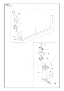 Handle Diagram and Parts List for 143RST  Husqvarna Brush Cutter
