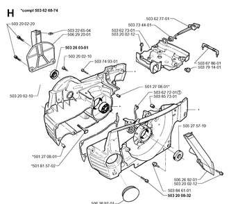 Crankcase 2 Diagram and Parts List for 371K 1999-04 Husqvarna Lawn Tractor Accessories