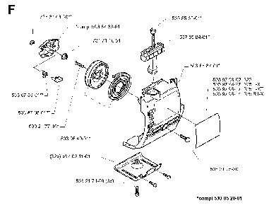 Starter Diagram and Parts List for 325RJ (X-SERIES)(20000100001) Husqvarna Brush Cutter