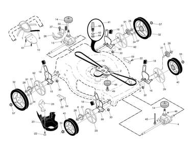 Drive Diagram and Parts List for HU800AWDX BBC(96145002900)(2016-01) Husqvarna Lawn Tractor