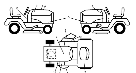 Decals Diagram and Parts List for YTH24V48LS (96048001401)(2011-10) Husqvarna Lawn Tractor