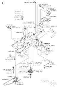 Transmission Diagram and Parts List for R13AWD (965079901)(2006-01) Husqvarna Lawn Tractor