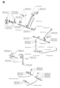 Controls Diagram and Parts List for R1030 1997-05 Husqvarna Lawn Tractor