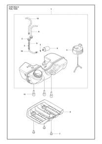 Fuel Tank Diagram and Parts List for 525RXMARKII  Husqvarna Brush Cutter