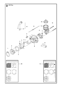 Carburetor Diagram and Parts List for K970RING 2011-12 Husqvarna Circular Saw