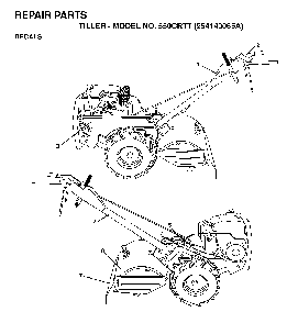 Decals Diagram and Parts List for 550CRTT (954140065A)(1998-02) Husqvarna Tiller
