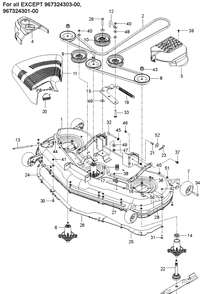 Mower Deck / Cutting Deck Diagram and Parts List for Z254 (96766550100)(2017-02) Husqvarna Lawn Mower