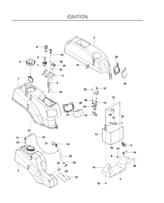Ignition Diagram and Parts List for RZ4623 (966764501)(2011-03) Husqvarna Lawn Mower
