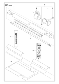 Tube And Shaft Diagram and Parts List for 143RS  Husqvarna Brush Cutter