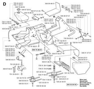 Chassis / Frame Diagram and Parts List for R13BIO 2002-02 Husqvarna Lawn Tractor