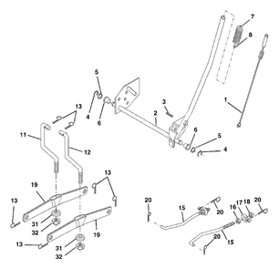 Mower Lift Diagram and Parts List for LTH2042 (954571953-C)(2004-03) Husqvarna Lawn Tractor