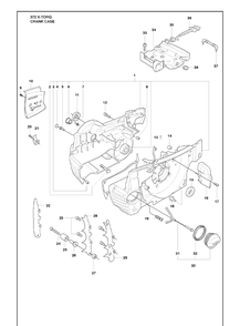 Crank Case Diagram and Parts List for 372 (X-TORQ)(2010-04) Husqvarna Chainsaw