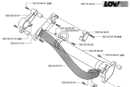 Upper Tube / Av Mounts Diagram and Parts List for 265RX 2001-07 Husqvarna Brush Cutter