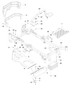 Frame Diagram and Parts List for PZ29D (966554801)(2010-03) Husqvarna Lawn Mower