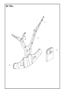 Harness Diagram and Parts List for 553RBX 20123200001-20180500000 Husqvarna Brush Cutter