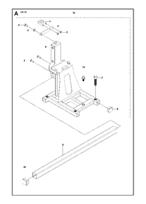 Base Assembly Diagram and Parts List for CS10 2012-11 Husqvarna Circular Saw