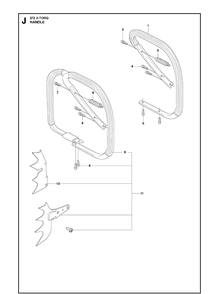 Handle Diagram and Parts List for 372XP XPG Husqvarna Chainsaw