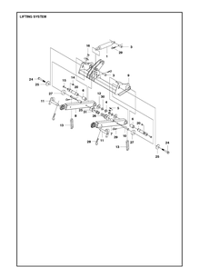 Mower Lift / Deck Lift Diagram and Parts List for P525  Husqvarna Lawn Mower