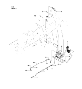 Pedals Diagram and Parts List for R16 (965161601)(2010-07) Husqvarna Lawn Tractor