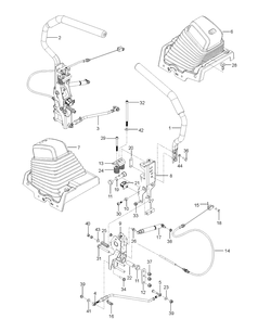 Steering Diagram and Parts List for Z554 (96766960100)(2017-06) Husqvarna Lawn Mower