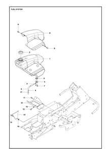 Fuel System Diagram and Parts List for R422TS AWD Husqvarna Lawn Mower