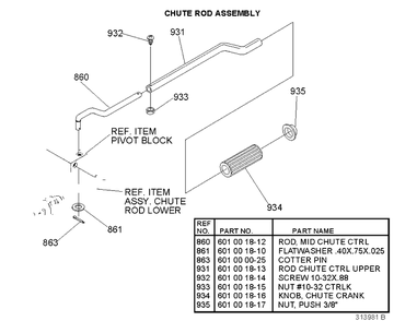 Control Panel And Discharge Chute 2 Diagram and Parts List for ST521E 1997-01 Husqvarna Snow Blower