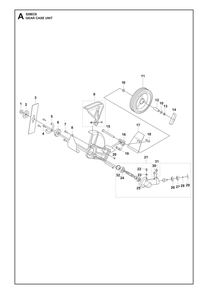 Drive Unit Diagram and Parts List for 525IECS  Husqvarna Trimmer