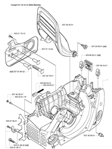Crankcase Diagram and Parts List for 455E (Rancher)(2006-06) Husqvarna Chainsaw