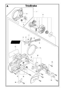 Chain Brake And Clutch Cover Diagram and Parts List for 440 e-series II Husqvarna Chainsaw