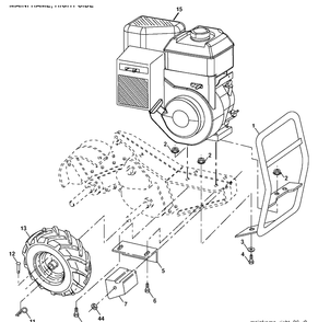 Mainframe, Right Side Diagram and Parts List for DRT900E (96093002304)(2016-09) Husqvarna Cultivator