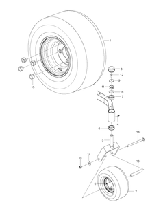 Wheels And Tires Diagram and Parts List for Z242F (96795380300)(2018-10) Husqvarna Lawn Mower