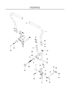 Steering Diagram and Parts List for RZ4623 (967009801)(2012-01) Husqvarna Lawn Mower