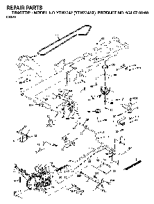 Drive Diagram and Parts List for YTH2242A (954570383)(2003-01) Husqvarna Lawn Tractor