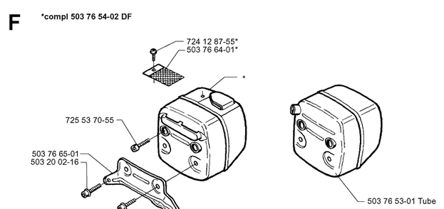Muffler 2 Diagram and Parts List for 362XP 19983100001-19991800000 Husqvarna Chainsaw