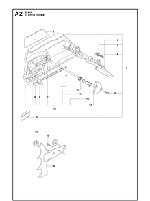 Clutch Cover 2 Diagram and Parts List for 576XP-576XPEPA 20100100001-20110100000 Husqvarna Chainsaw