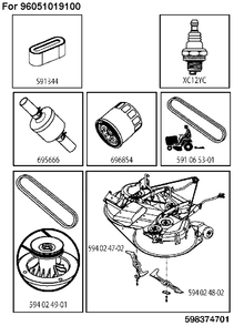 Frequently Used Parts Diagram and Parts List for TC242T  Husqvarna Lawn Tractor