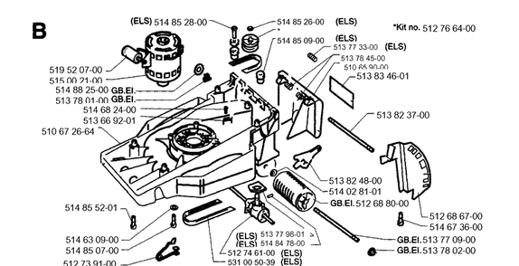 Frame And Engine 6 Diagram and Parts List for 43EL ROYAL Husqvarna Lawn Mower