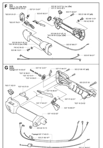 Throttle Controls Diagram and Parts List for 326LX 20061400001-20070100000 Husqvarna Edger