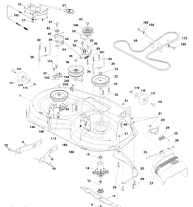 Mower Deck Diagram and Parts List for YTH2042 (96043010601)(2010-02) Husqvarna Lawn Mower