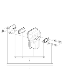 Muffler Diagram and Parts List for 120  Husqvarna Chainsaw
