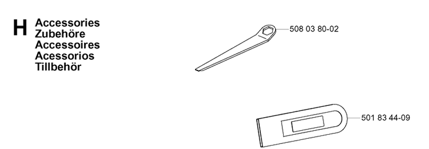 Accessories Diagram and Parts List for 317 20053600001-20061900000 Husqvarna Chainsaw