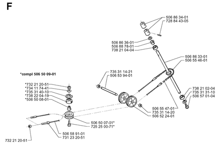 Steering Diagram and Parts List for PF18 2000-03 Husqvarna Lawn Tractor